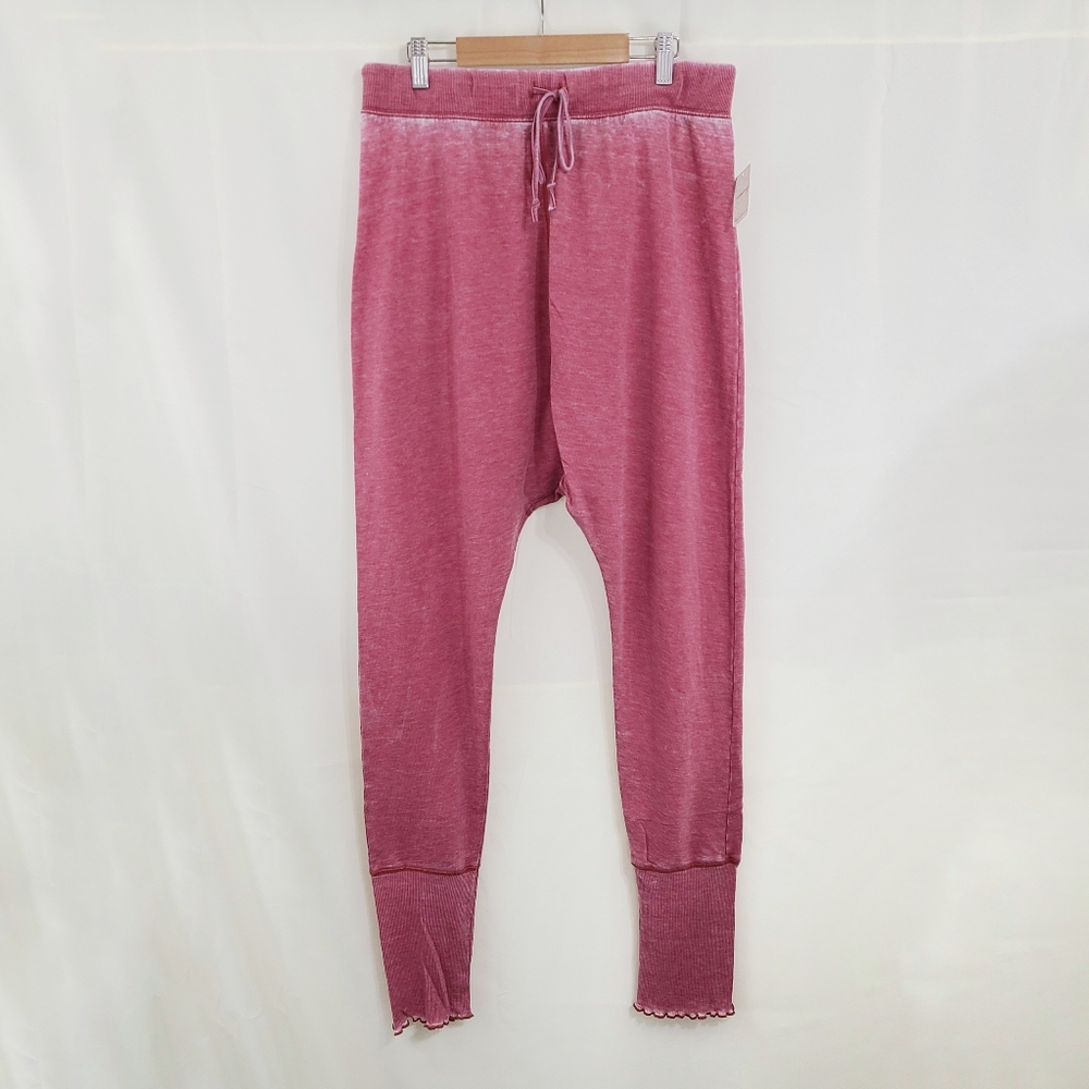 LAST ONE Free People Cozy All Day Harem leggings Winding Roads red sweatpants - Picture 3 of 7